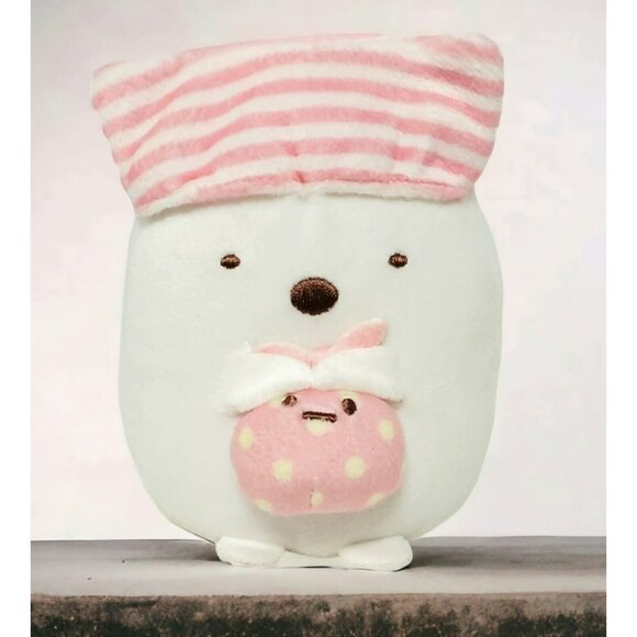 Sumikko Gurashi Shirokuma Polar Bear Plush Bunny Pink White Night Cap Pajamas - Picture 1 of 11